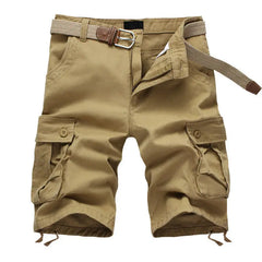 Men's Baggy Multi Pocket Military Cargo Shorts Mens Cotton Khaki Mens