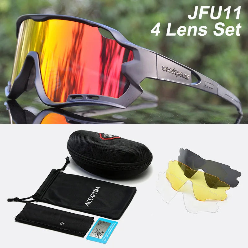Bike Cycling Glasses Outdoor Sports Cycling Goggles UV400 4 Lens Cycling Eyewear