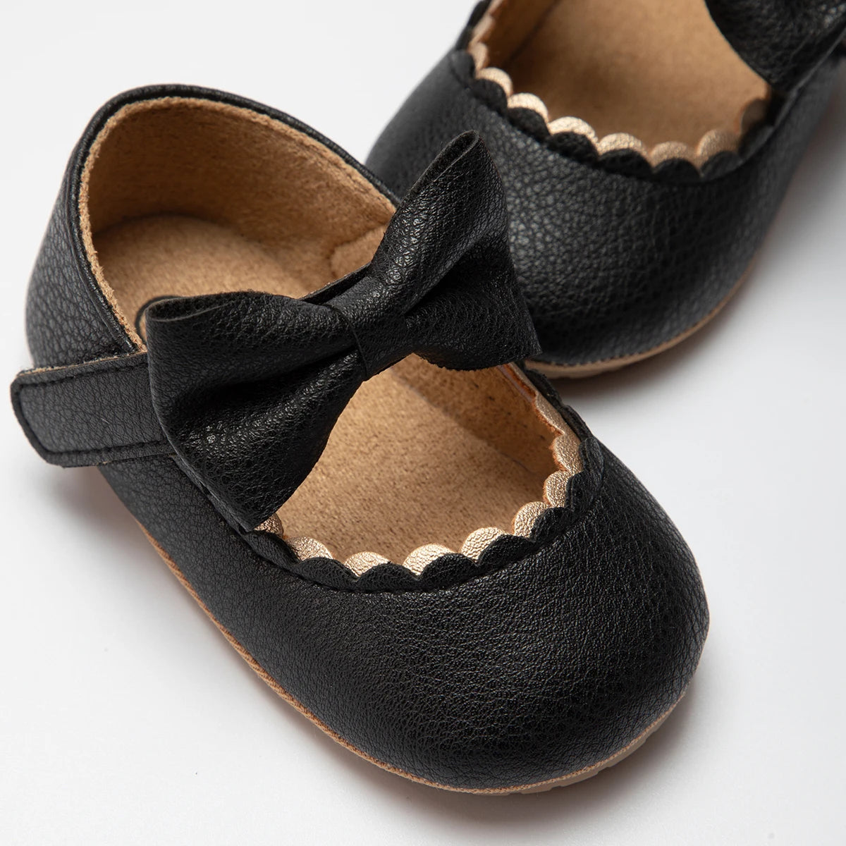 Shoes Infant Toddler Bowknot Non-slip Rubber Soft-Sole Flat PU First Walker