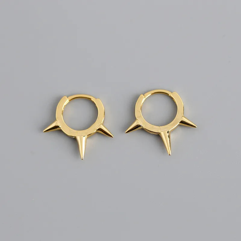 WANTME Real 100% 925 Sterling Silver Punk Hip-Hop Link Chain Gothic Studs Earrings for Fashion Women Jewelry Accessories 2022