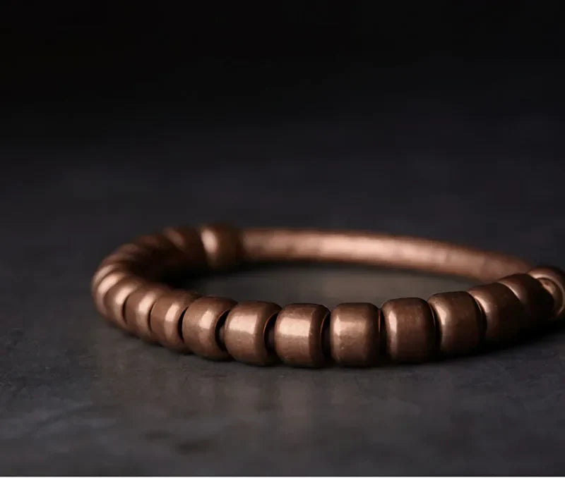 Handmade Hammered Pure Copper Bracelet Vintage  Artificial Oxidized Street Rock Style Metal Unisex Jewelry For Men Women