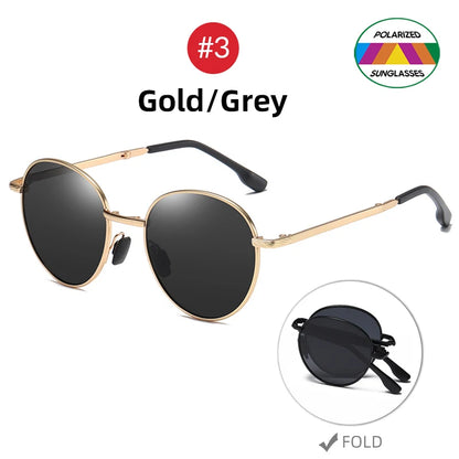 Sunglasses Women Light Mirror Blue Fold Shades Titanium Alloy Sun Glasses