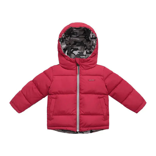 Can Be Worn On Both Sides Winter Boys Jacket Thick Keep Warm Hooded Coat