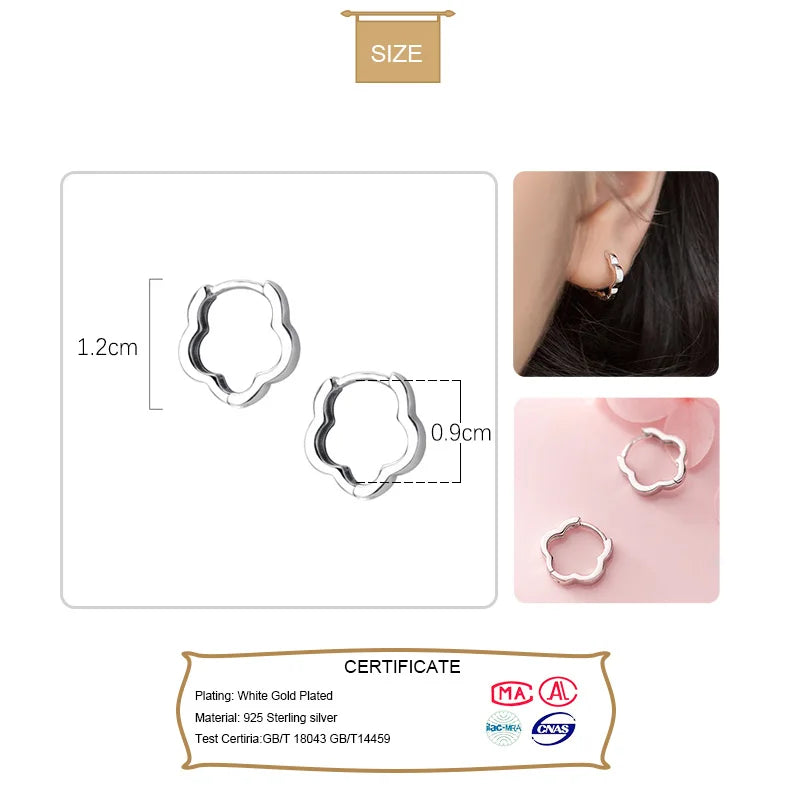 TrustDavis Man/Women's 925 Sterling Silver Hoop Earrings Cute Neat Gift For Girls/Boys Fine Jewelry Accessory Party Gift  DA1417