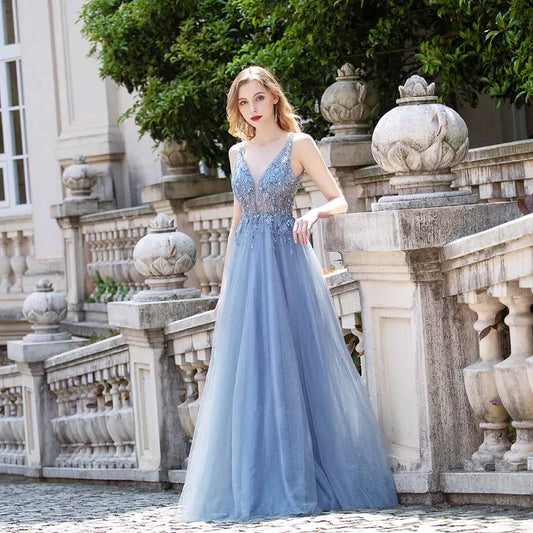 Homecoming Dresses: Prom Dresses Straps Tulle Crystals Backless Formal Party Gown
