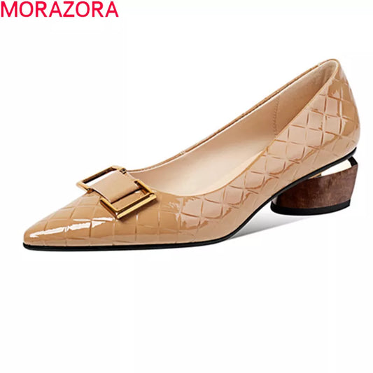 Large Size Women Pumps Genuine Leather Ladies Single Shoes