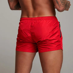 Red Running Sport Shorts Men Quick Dry Fitness Short Pants Bodybuilding