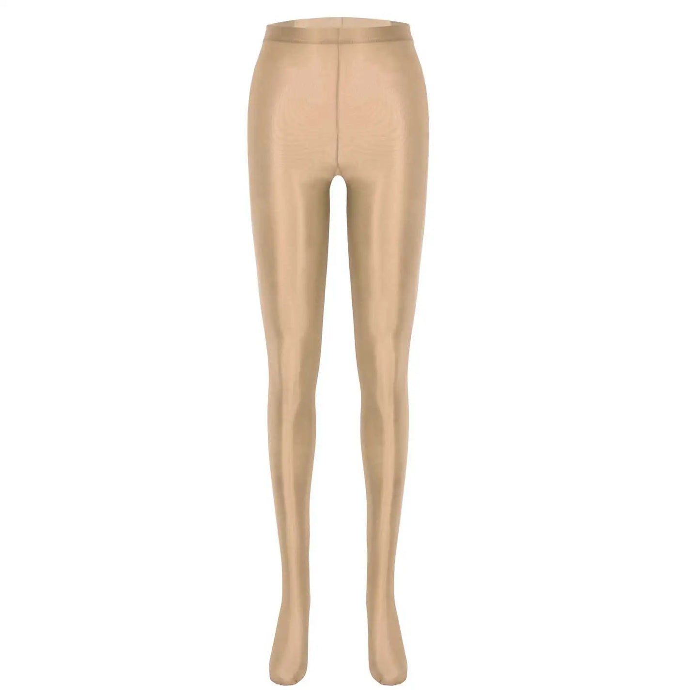 Women Glossy Solid Color Pantyhose High Waist Tights Stockings Footed Leggings