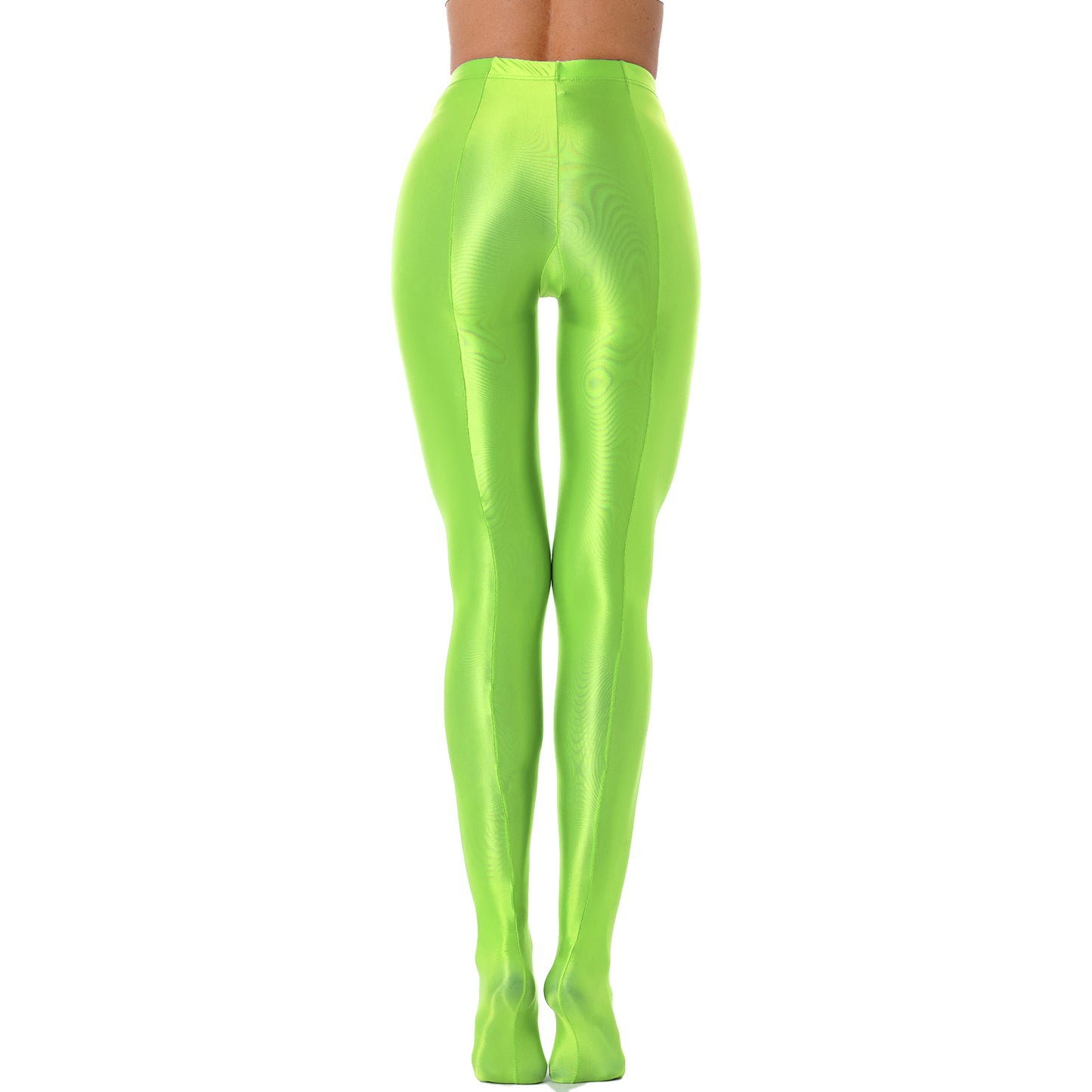 Women Glossy Solid Color Pantyhose High Waist Tights Stockings Footed Leggings