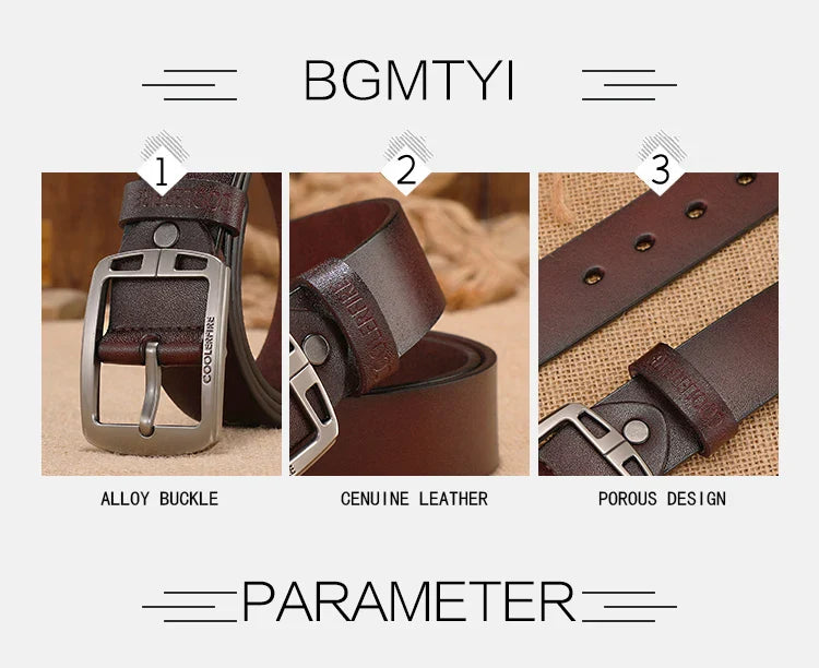 Men Genuine Leather Belts Cowskin Classic Designers Belts for Men Vintage Westernboy Leisure Casual Jeans Strap HQ223