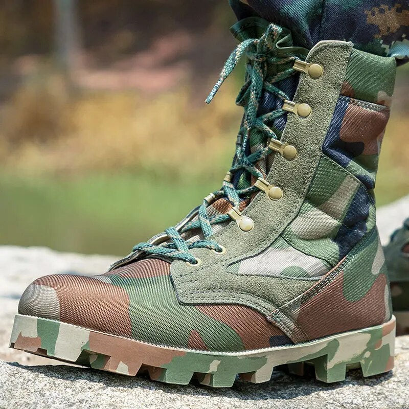 Military Boots Men Work Shoes Tactical Combat Boots Jungle Breathable Hiking Shoes