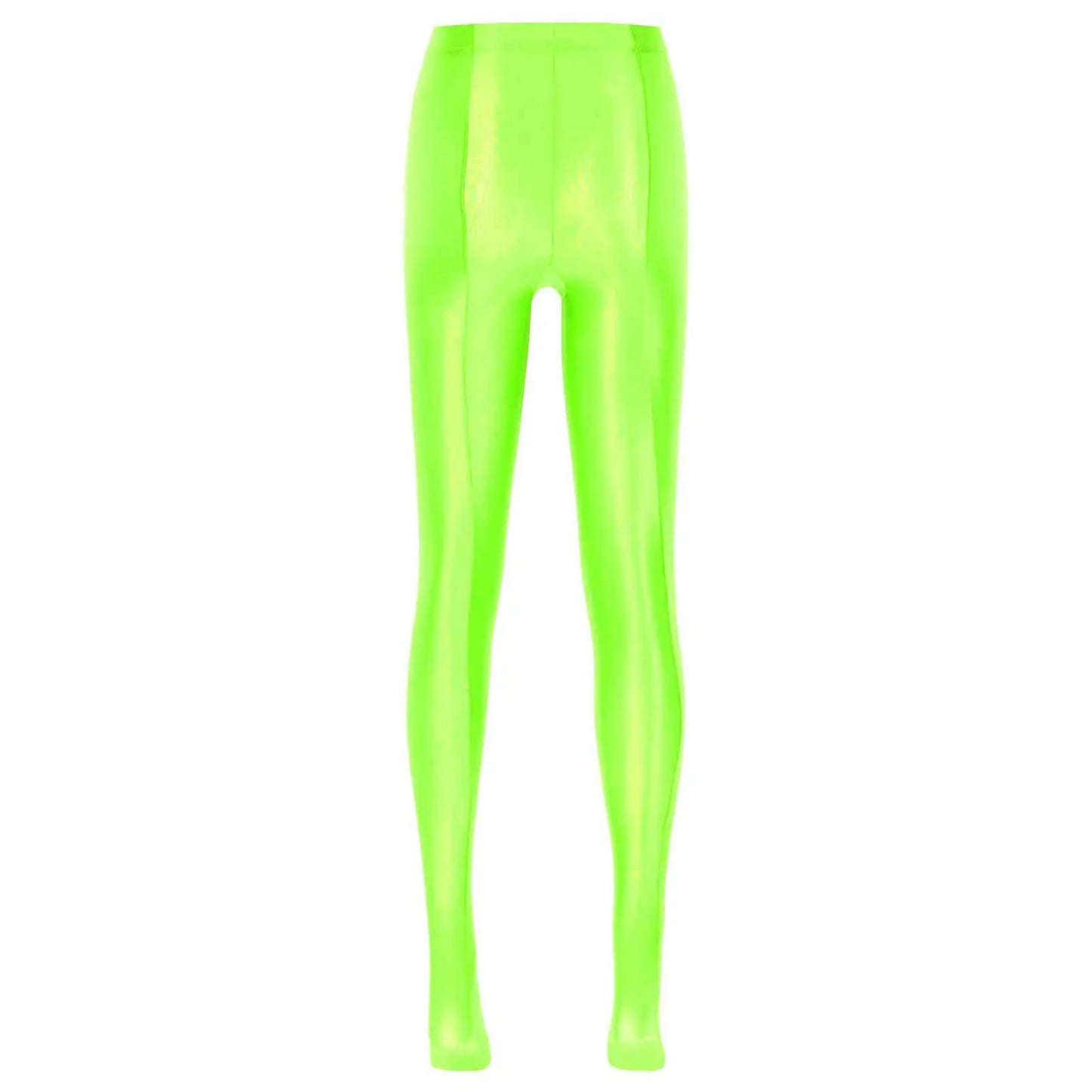 Women Glossy Solid Color Pantyhose High Waist Tights Stockings Footed Leggings
