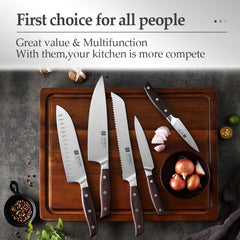 High Carbon Germany 1.4116 Stainless Steel 5PCS Kitchen Knife Set