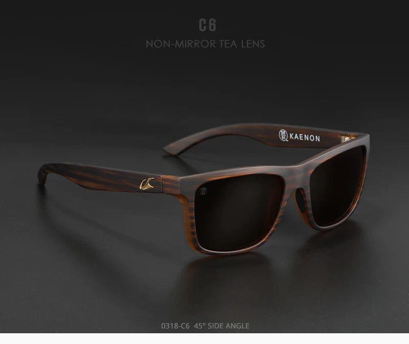 KAENON Square Polarized Sunglasses Men TR90 Flexible Sports Sun Glasses For Women Real Coating Lens With Original Box