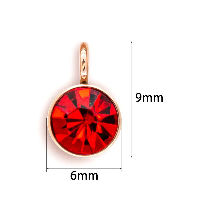 144Pcs/Lot Stainless Steel Birthstone Charms For Women Girl Pendant Earrings Bracelet Jewelry Gift Making DIY Accessories