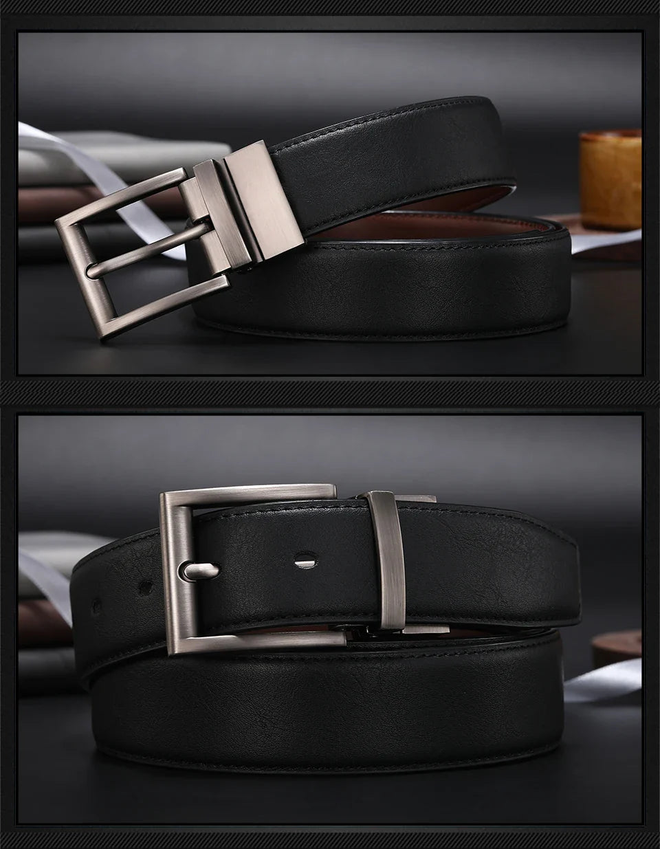 Men Reversible Casual High Quality Belt Man Genuine Leather Belt Male Strap Luxury Trouser Jeans Dress Belt For Men