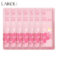 7pcs Sakura Face Mask Ration Pack Facial Sleeping Cream Mask No Washing Moisturizing Nourishing Skin Firm Beauty FaceCare