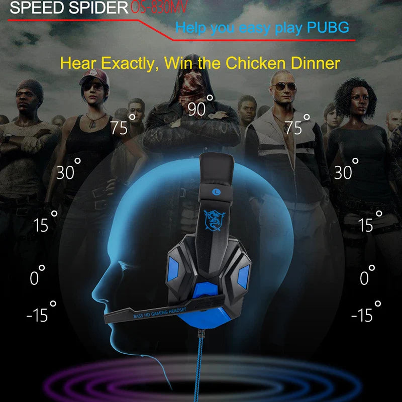 Wired Gaming Headphones With Microphone Led Light For Computer PS4 PS5 Xbox