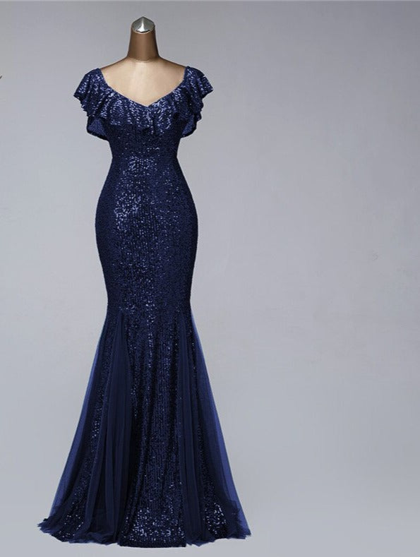 Evening wear Dresses: V-neck evening dresses long formal dress women