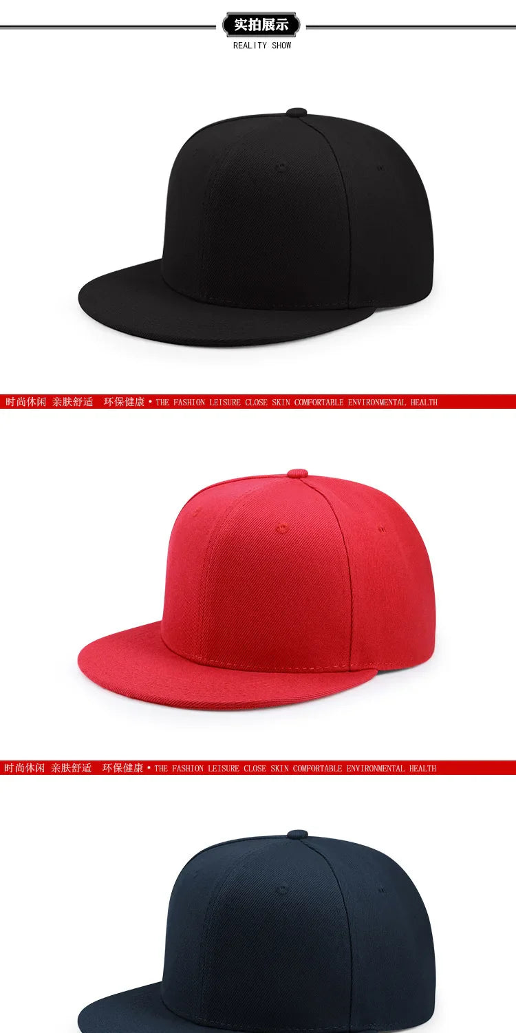 Big Bone Man Plus Size Baseball Caps Adult Flat Peak Hip Hop Fitted Hat Men Women Large Size Snapback Cap size 6 3/4 to size 8