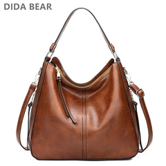 Hobo Bag Leather Women Handbags Female Leisure Shoulder Bags