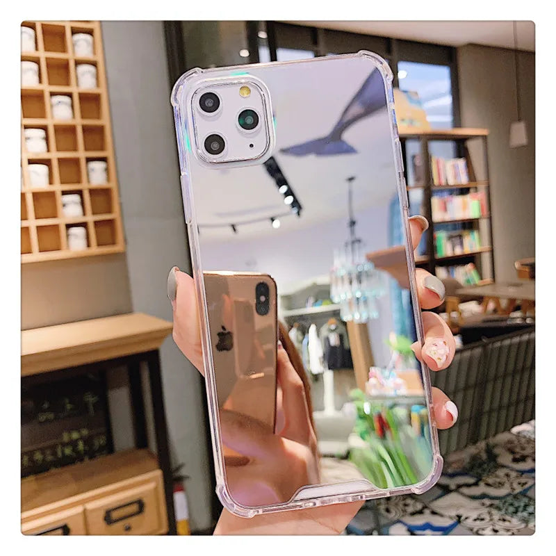 Mirror TPU Phone Case For iphone 15 14 13 12 11 Pro XS MAX XR Shockproof Back Cover Case For iphone 7 8 6s plus SE2020