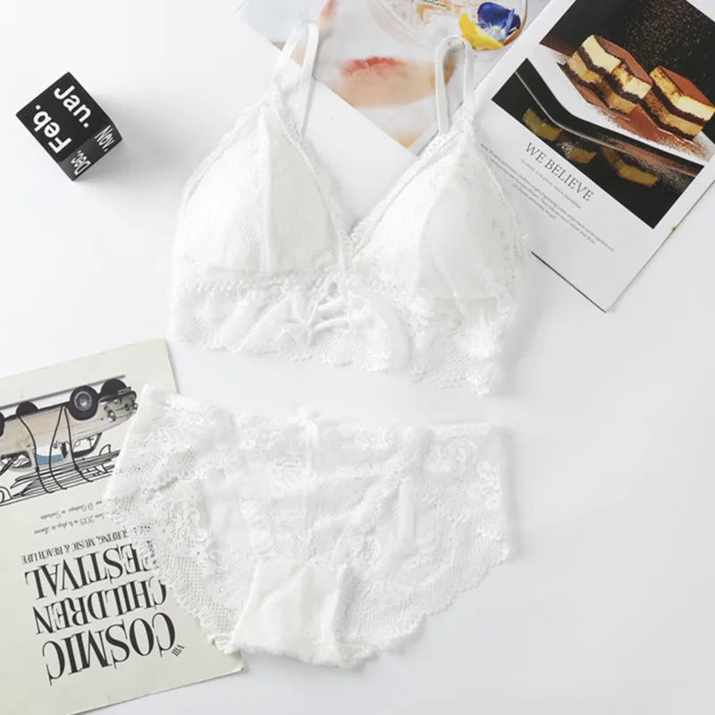 Women Lace Bras Set Backless Bralette Seamless Underwear Lace Top Lingerie