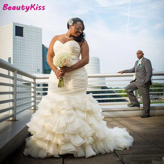 White Bridesmaid Dresses: Wedding Dress Ruffle Skirt Organza Bridal Gown For Black