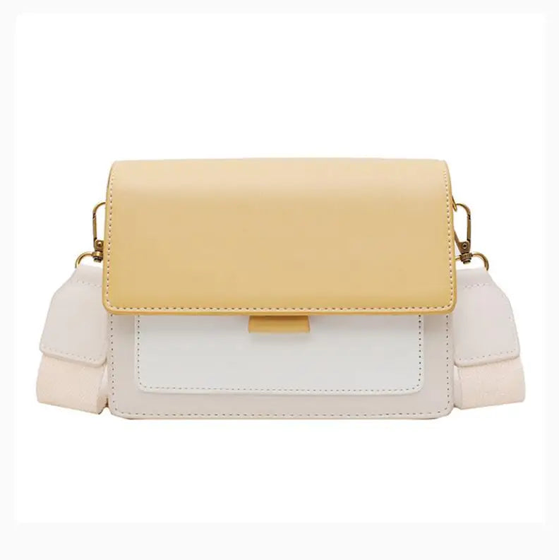 Contrast color Leather Crossbody Bags For Women Travel Handbag Fashion Simple