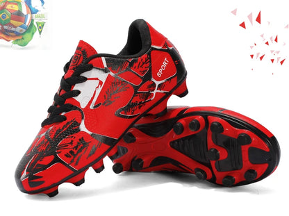 Men Soccer Shoes Fashion Printed Long Spike Children's Football Boots