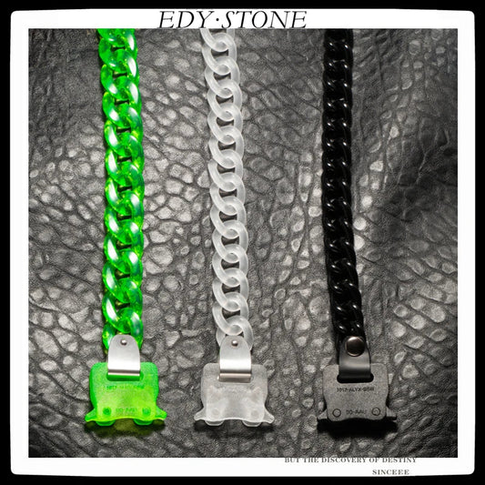 EDY 21SS Hip Hop Punk  PVC Letter Logo Buckle Bracelet For Men Women Girls Jewelry