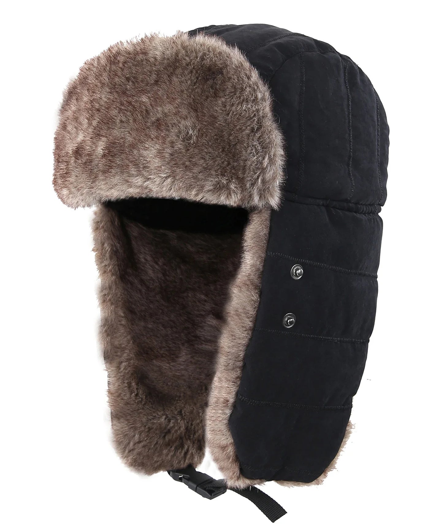 Connectyle Men's Warm Chunky Trapper Hat Removable Windproof Winter Russian Hats with Mask Ushanka Hat