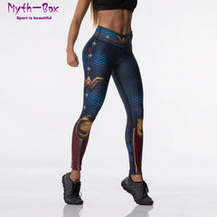 Women Sport Leggings 3D Print Elastic High Waist Yoga Pant Superhero Leggins Gym