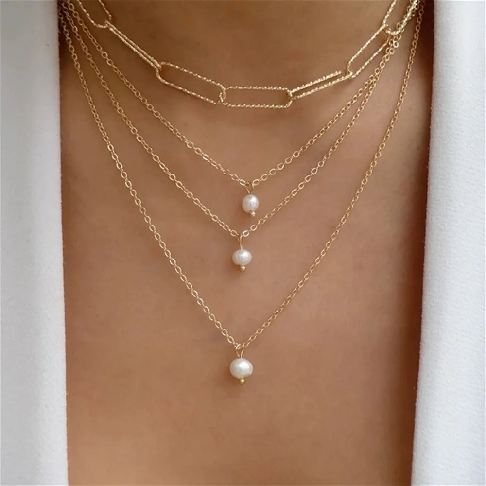Bls-miracle Boho Fashion Gold Color Heart-Shaped Necklace For Women Trendy