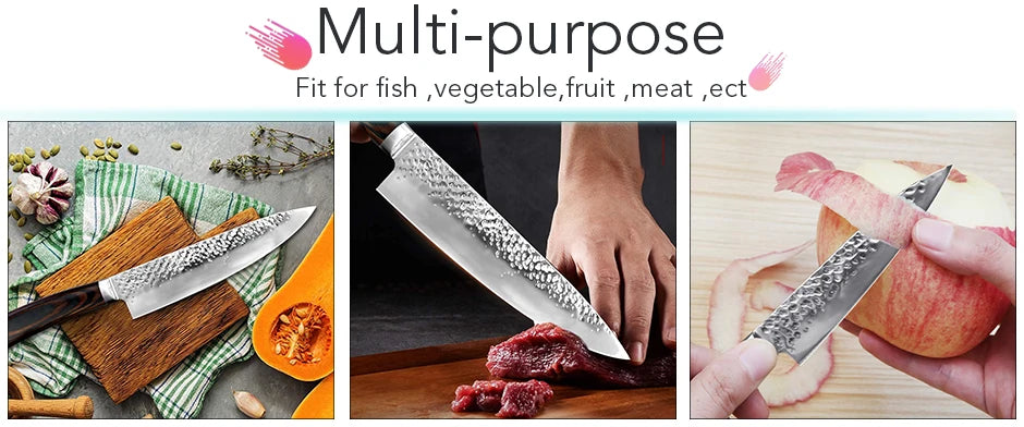 Kitchen Chef Knife 8 inch 7CR17 440 High Carbon Stainless Steel Fish Meat Cleaver