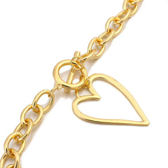 Punk Gold Color Bih Hollow Heart Pendant Necklace for Women Imitation Metal