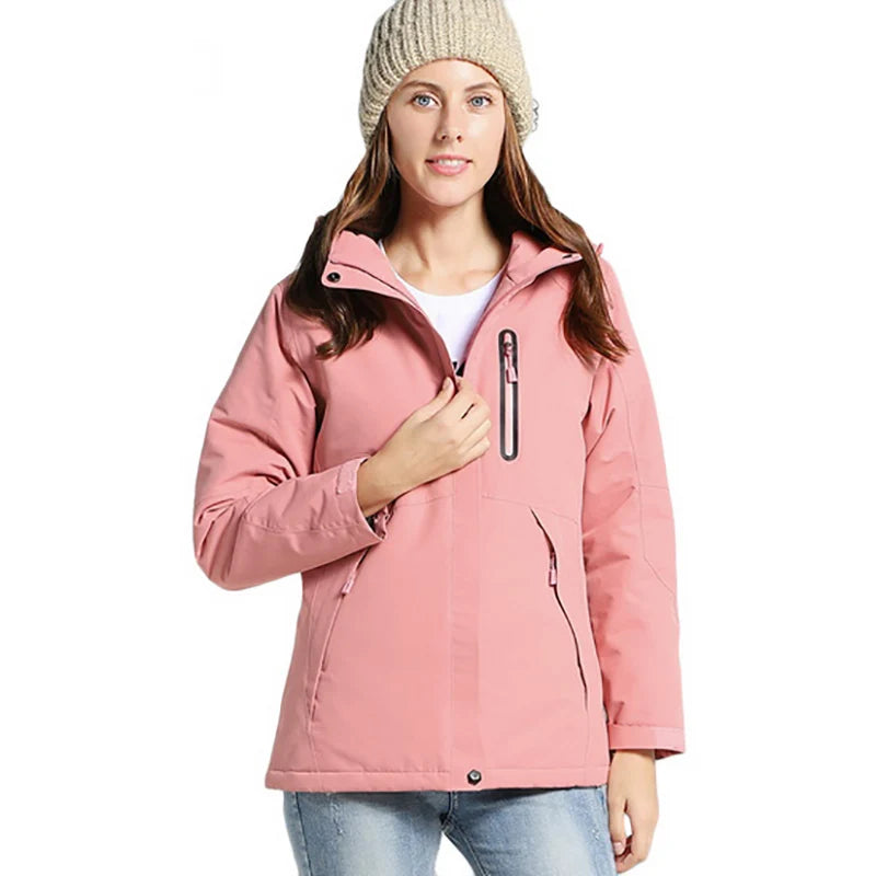 USB Heated Jacket Men Women Waterproof Jacket Down Cotton Hiking Coat