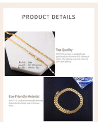 Gold Charm Chain Necklace For Women Man Wedding Fashion Jewelry