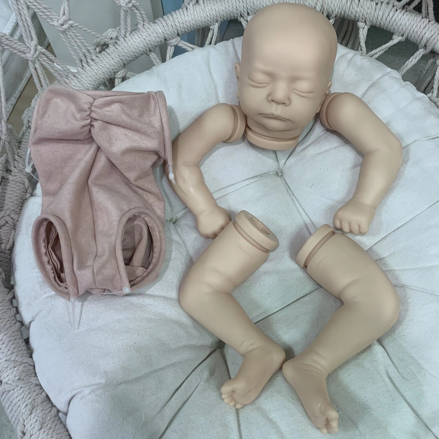 NPK Clearance 19inch Newborn Baby Reborn Doll Kit  Baby Kai Lifelike Soft Touch Fresh color Unfinished Doll Parts
