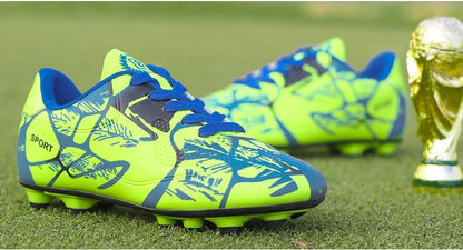 Men Soccer Shoes Fashion Printed Long Spike Children's Football Boots