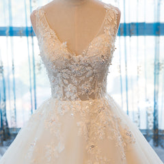 SL-55 V-Neck Beach Wedding Gowns Plus Size Boho Cheap Wedding Dress Lace