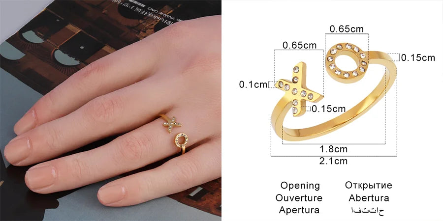 Fashion Euramerican Gold Colour Ring Rings Women Ring Stainless Steel Ring Woman