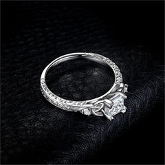 925 Sterling Silver Engagement Ring for Woman Celtic 5A CZ Simulated Diamond Ring