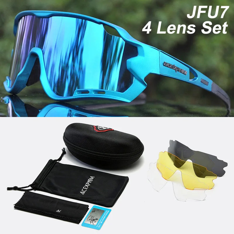 Bike Cycling Glasses Outdoor Sports Cycling Goggles UV400 4 Lens Cycling Eyewear