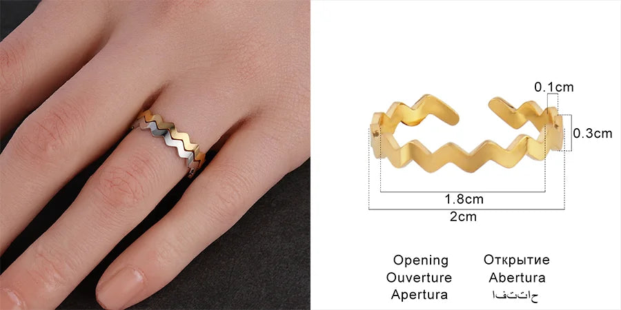 Fashion Euramerican Gold Colour Ring Rings Women Ring Stainless Steel Ring Woman