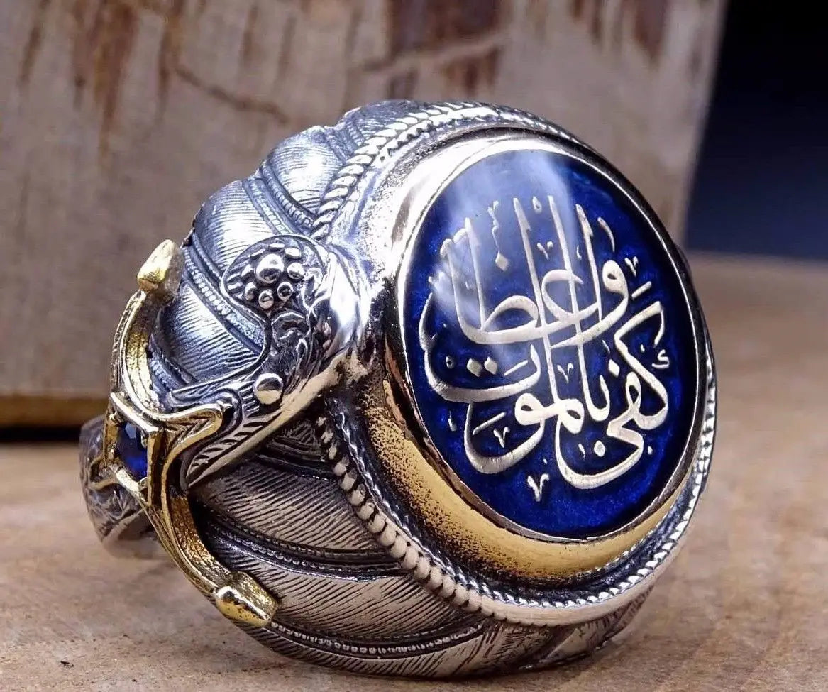 Turkish Handmade Jewelry  Silver Color Plated Islamic Men's Ring