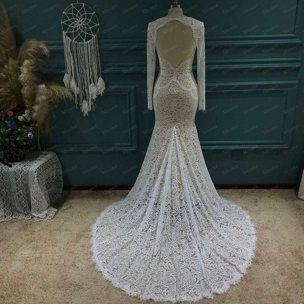 White Bridesmaid Dresses: Mermaid Wedding Dress Flexible Boho Bridal Gowns