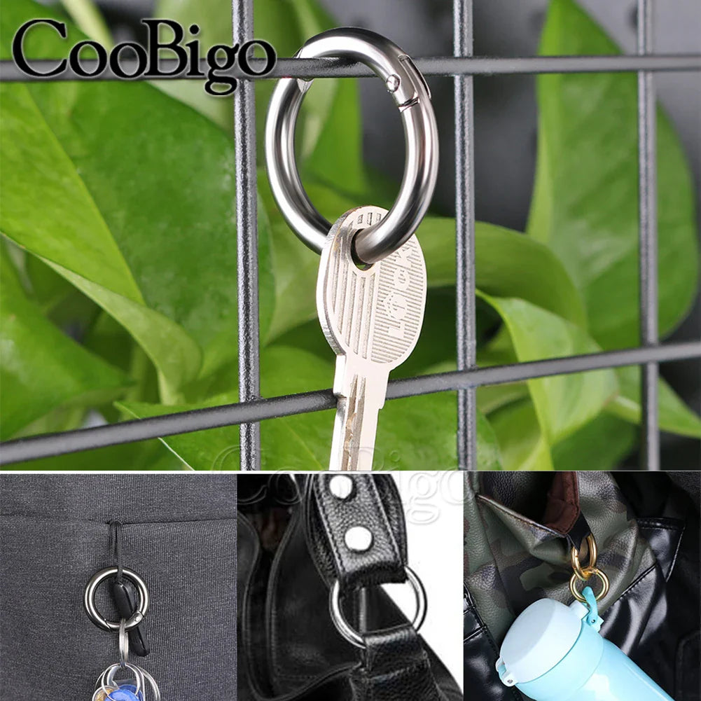 1pcs Metal O Ring Spring Clasp Round Carabiner Keychain Bag Clip Snap Hook Pets Chain Buckles Connector Jewelry DIY Craft Making