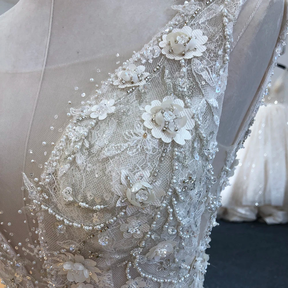 Evening Dresses: Wedding Dresses Luxury Beaded Backless Bridal Gown