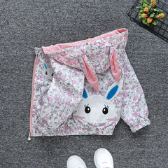 Baby Girls Jackets Casual Hooded Zipper Boy Windbreaker Coat Cute Cartoon Children Coat